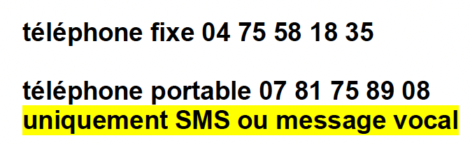 Numéros de téléphone